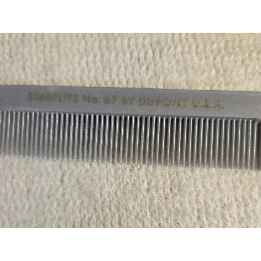 DuPont Starflite Comb Lot – No. 67 & No. 858 – Vintage Stylist Combs USA – Gray
